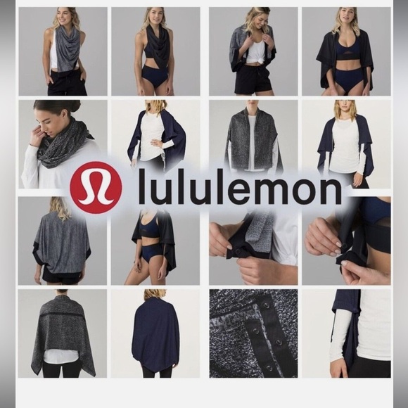 Lululemon Womens Vinyasa Purple Stripe Wrap Scarf Versitile Yoga Hiking Casual - Picture 7 of 7